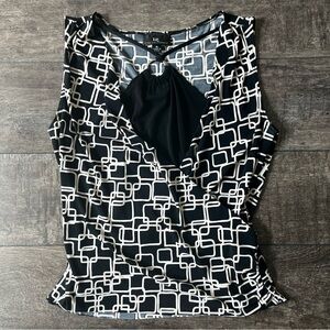 Vintage 90s/00s black and white patterned top